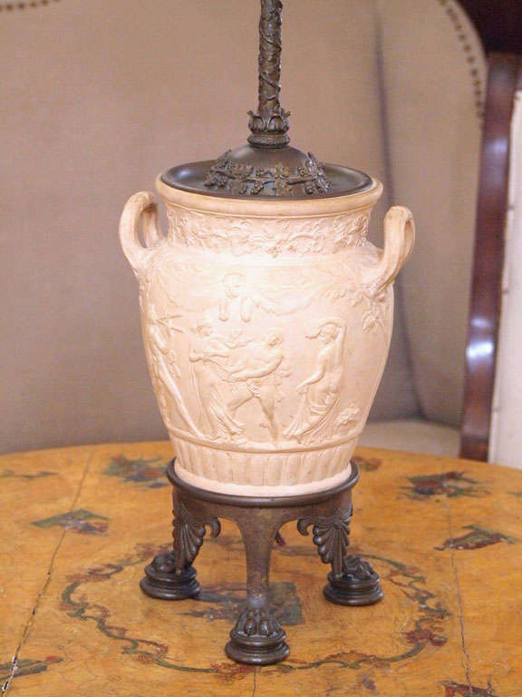 Caneware Urn Lamp