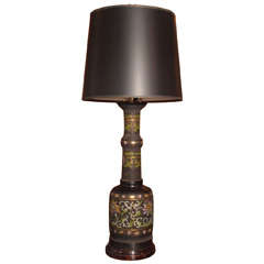 Chinese Champlevé Enamel Lamp