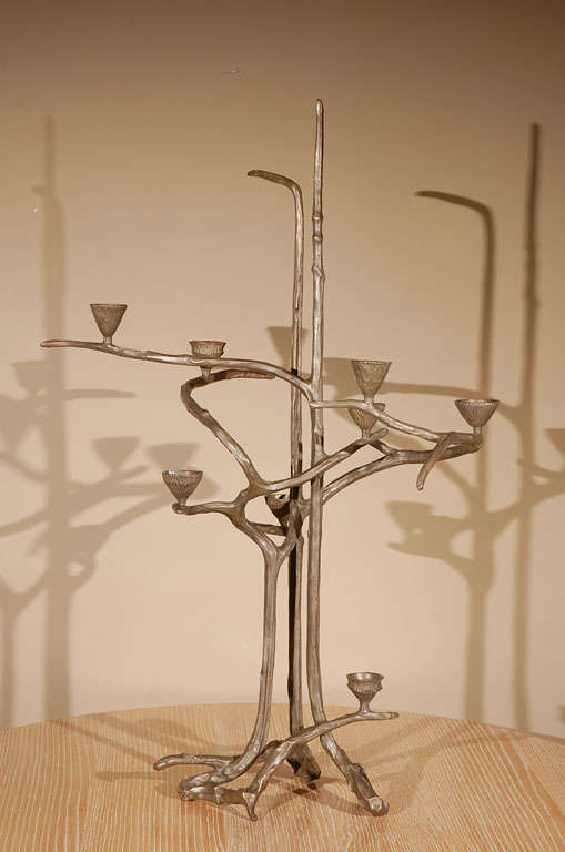 Seven-light bronze candelabra by Mary Brogger.