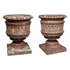Magnificent Pair of Early Terracotta Urns by Doulton