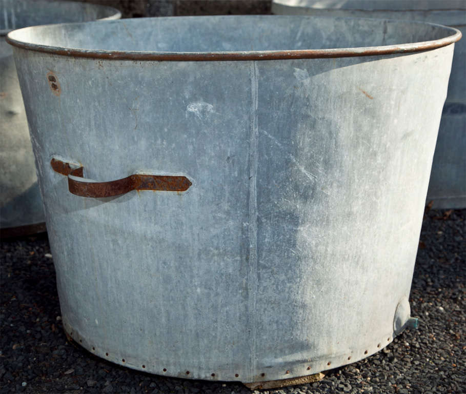 20th Century Four Huge French Zinc Tubs