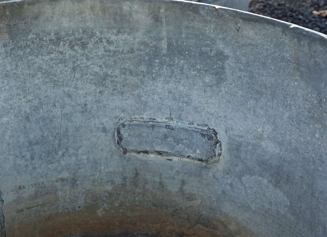 Four Huge French Zinc Tubs 4