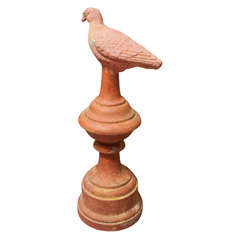 Antique French Terracotta Rooftop Pigeon Finial
