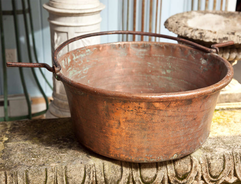 Large French Copper Pot with Iron Handle at 1stDibs