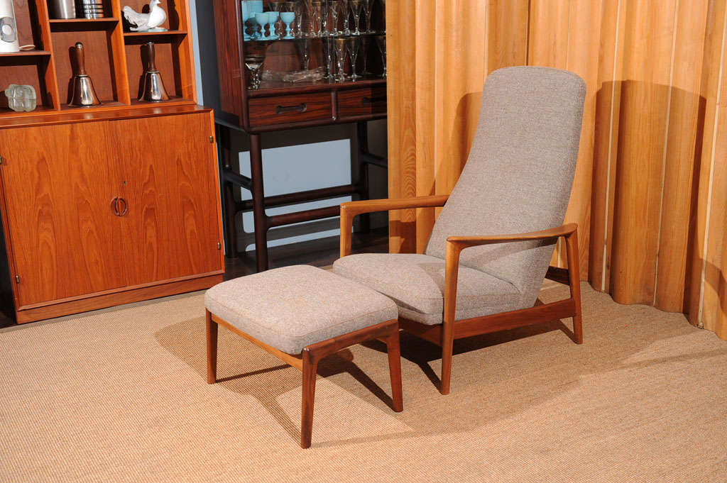 Danish Recliner and Ottoman