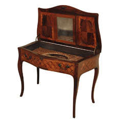 Antique Italian parquetry table de toilette.