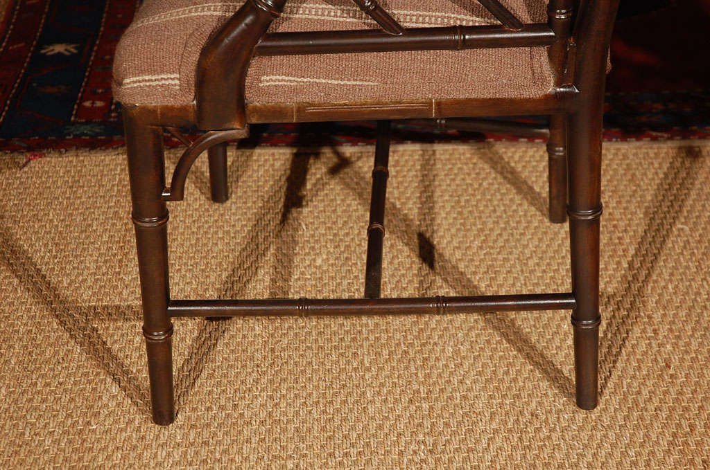 Set of 8 Vintage wood Faux Bamboo Dining Chairs 5