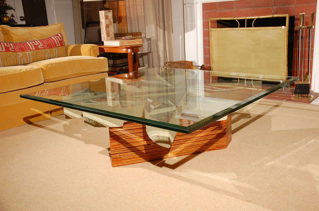 Glass Contemporary artist Laddie John Dill Coffee Table