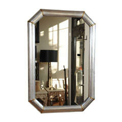 John Dickinson Style Brass And Steel Framed Mirror