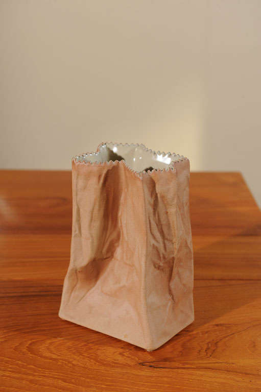 German Tapio Wirkkala Brown Paper Bag Vase