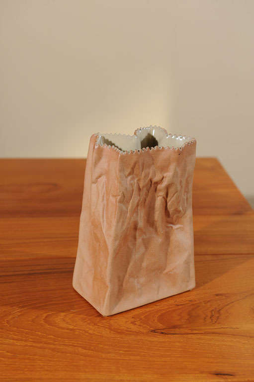 Porcelain Tapio Wirkkala Brown Paper Bag Vase