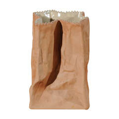 Vintage Tapio Wirkkala Brown Paper Bag Vase