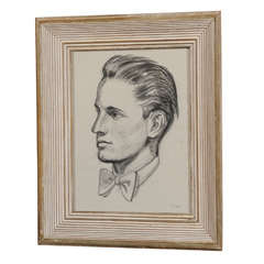 Clyde F. Seavey Graphite Study of a Young Man with Bow Tie