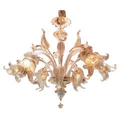 A Lovely Original 6 light Venetian Glass Chandelier