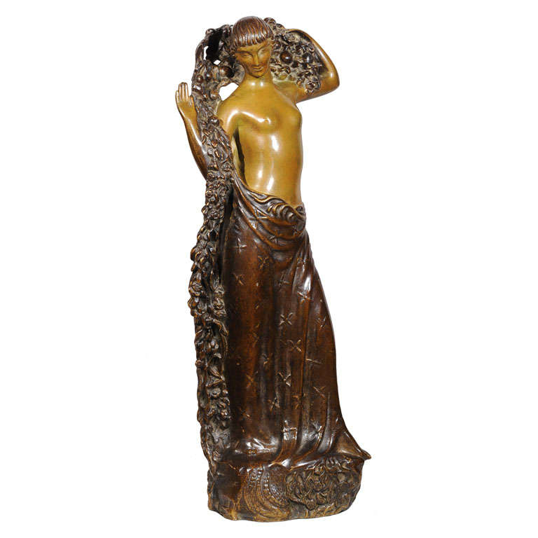 Art Deco Bronze Signed "G. Gillot, " Pomone Edition For Sale