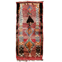 Vintage Moroccan Tribal Rug 