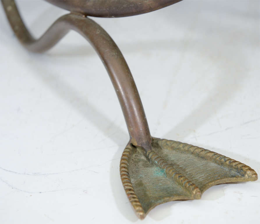 Mid-Century Bronze Swan Magazine Stand In Good Condition For Sale In Mount Penn, PA