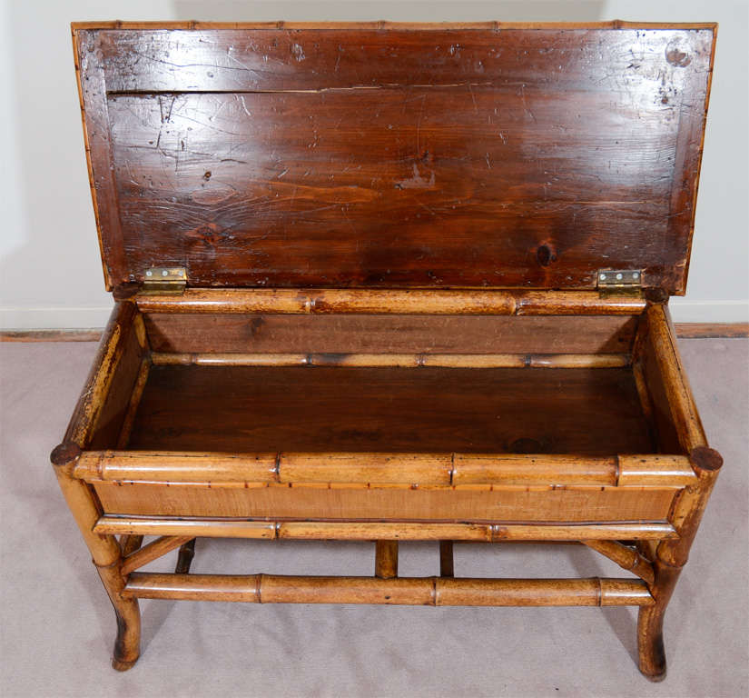 Turn of the Century Bamboo Bench with Storage 1