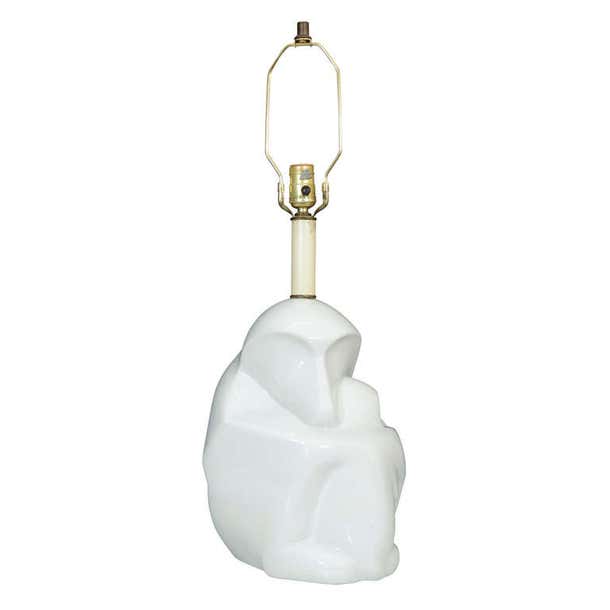 French Mid Century Ceramic Monkey Form Lamp For Sale at 1stDibs