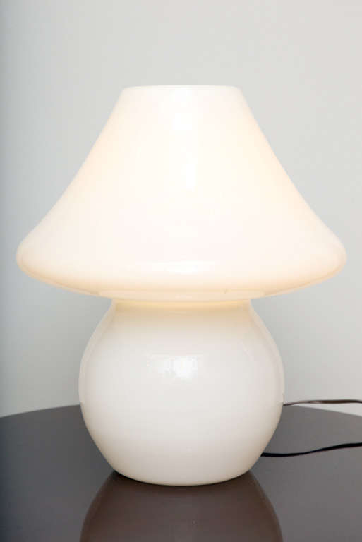 Sculptural Modernist "Mushroom" table lamp. One continuous piece of glass.