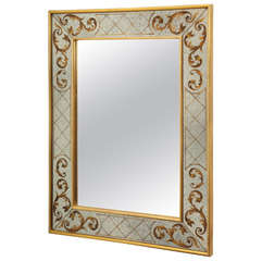 Deco  "Scroll" Eglomise Mirror