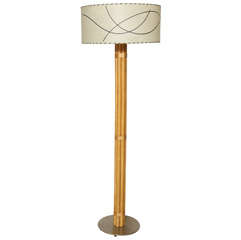 MCM Russel Wright Lampadaire en bambou