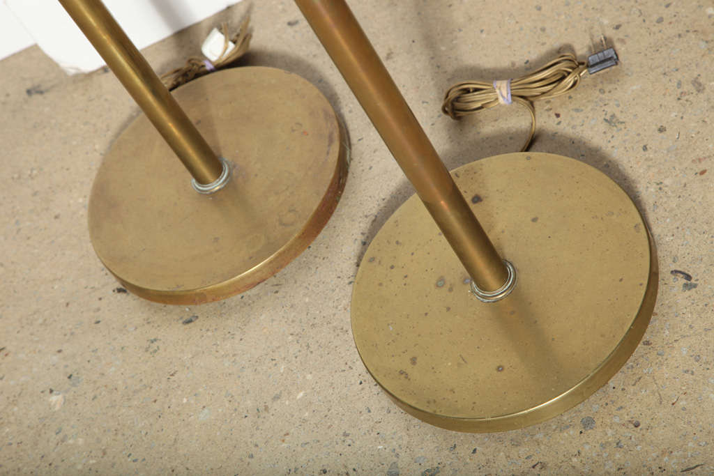 Mid-Century Modern pair of 1960's Brass Floor Lamps