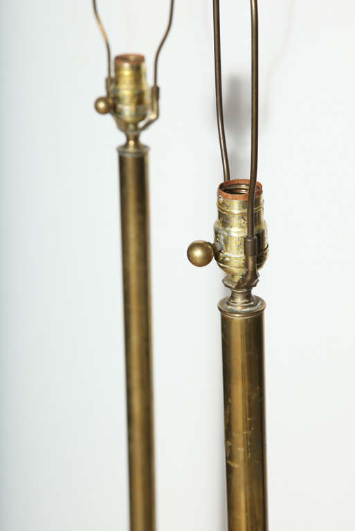 American pair of 1960's Brass Floor Lamps