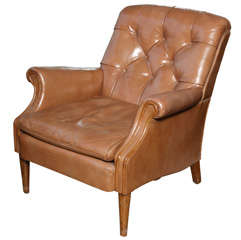 H.R. Gunlocke Carmel Leather Club Chair