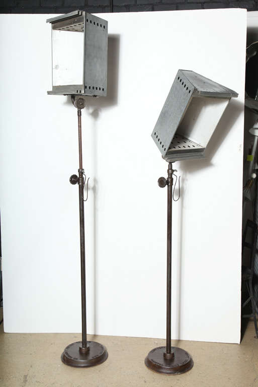 pair of 1930's Industrial Stage Lights 1