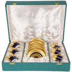 Limoges Gold Encrusted Presentation Demi-tasses Boxed Set for 6