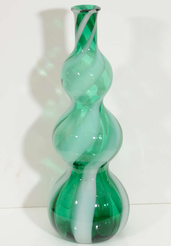 Italian Empoli Glass Vase For Sale