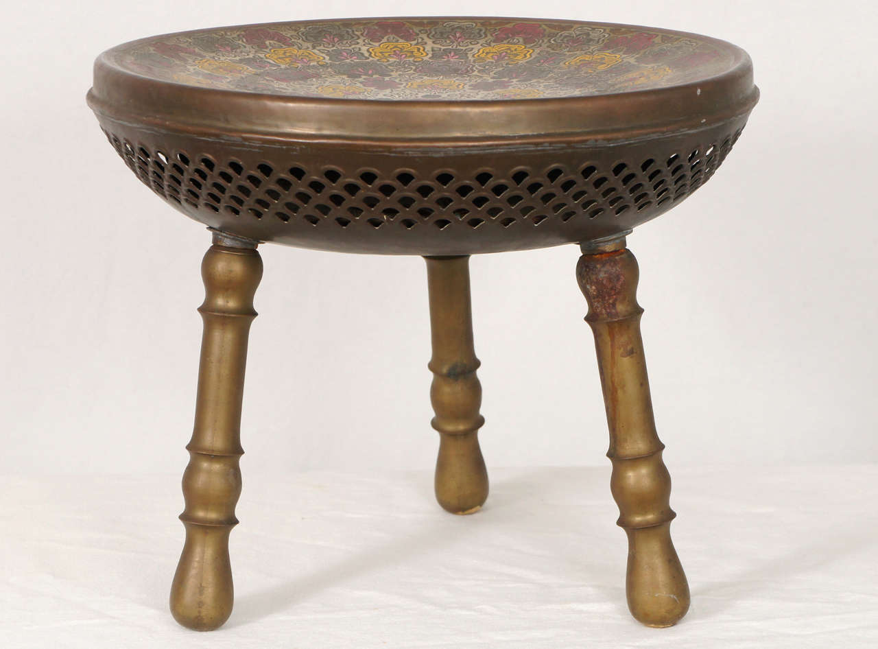 Moroccan Wonderful Bronze Stool, Seat or Warmer For Sale
