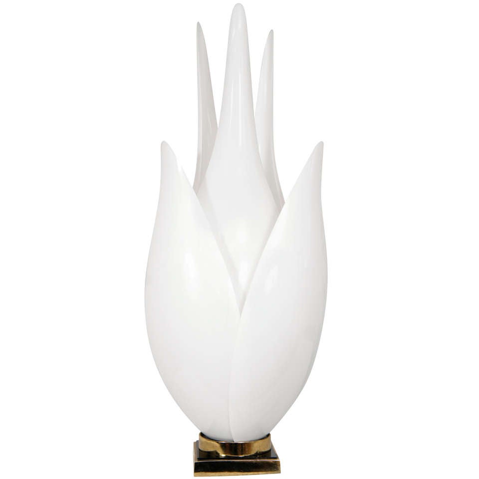 70's modern Rougier tulip flower table lamp
