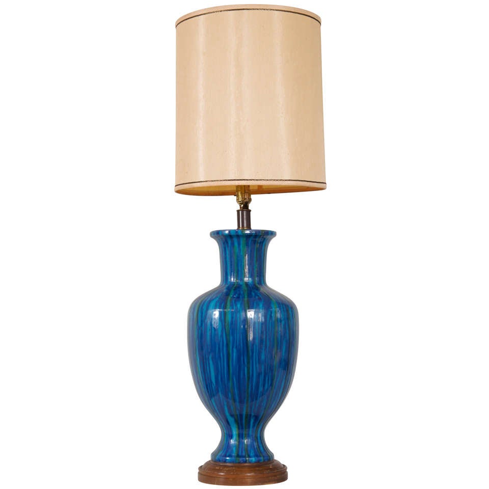 1960s Drip Glaze Table Lamp For Sale
