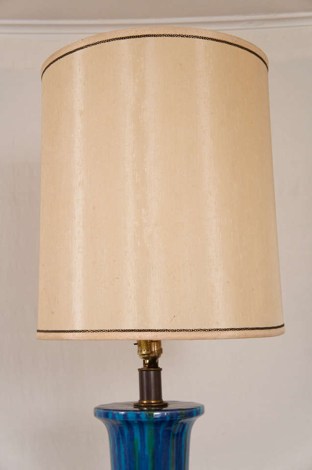 Mid-Century Modern 1960s Drip Glaze Table Lamp For Sale
