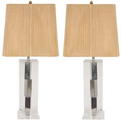 pair of mid century sculptural table lamps by Laurel