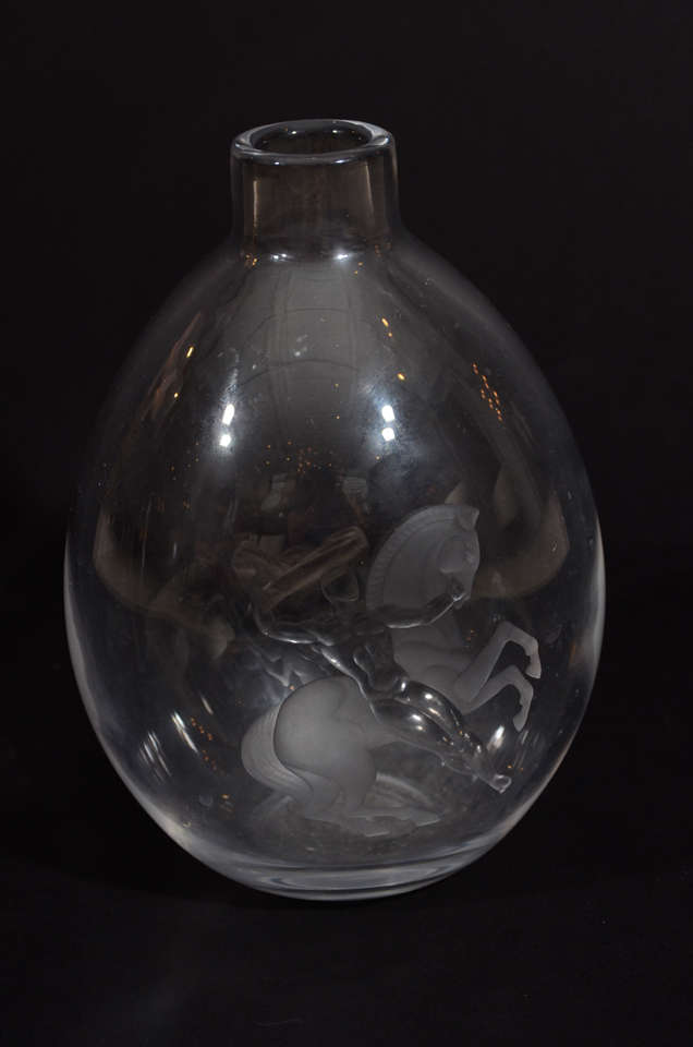 Art Glass Rare Vicke Lindstrand Vase for Orrefors For Sale
