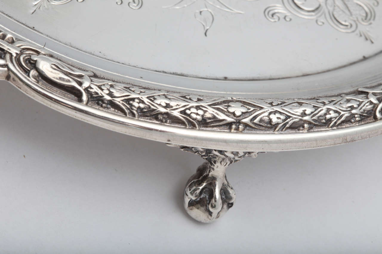 American Coin Silver Footed Salver In Excellent Condition In New York, NY
