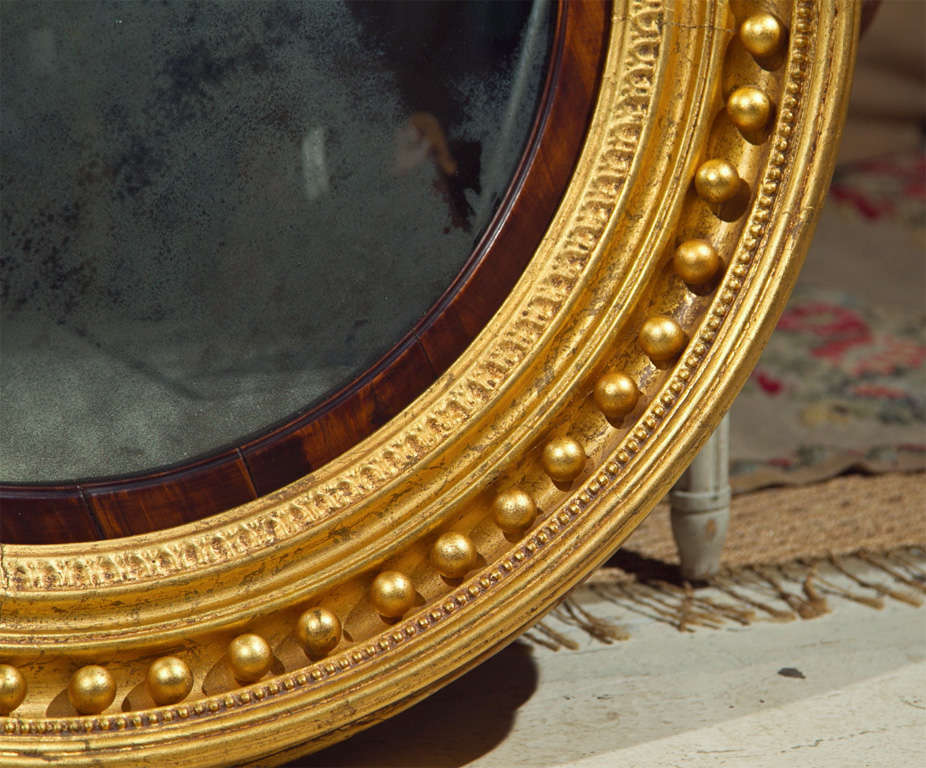 Regency English Convex Mirror In Excellent Condition In Stamford, CT