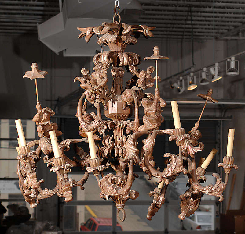 Carved Italian Monkey Chandelier 6