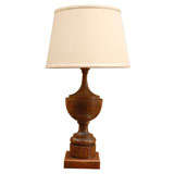 An English Wood Urn Lamp, Circa 1860 (Pair Available)