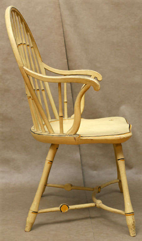 19th Century American Painted Windsor Arm Chair