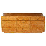 Burlwood 12-drawer chest