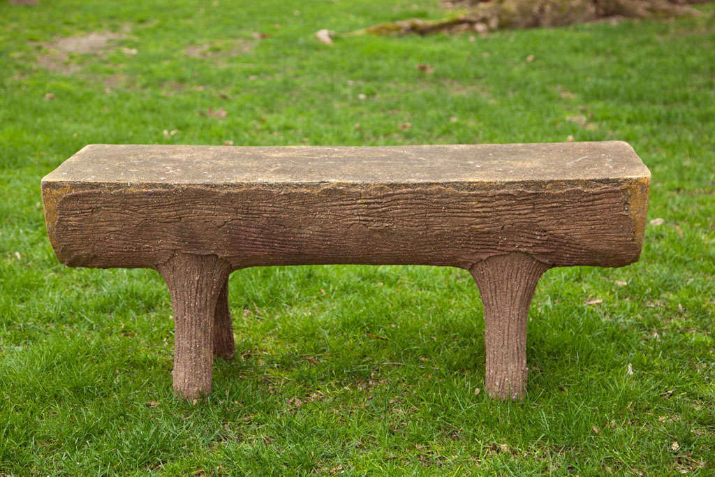 Faux Stone Bench at 1stdibs