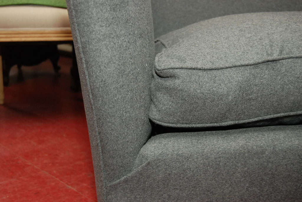Charcoal Grey Wool Flannel Sofa For Sale at 1stDibs