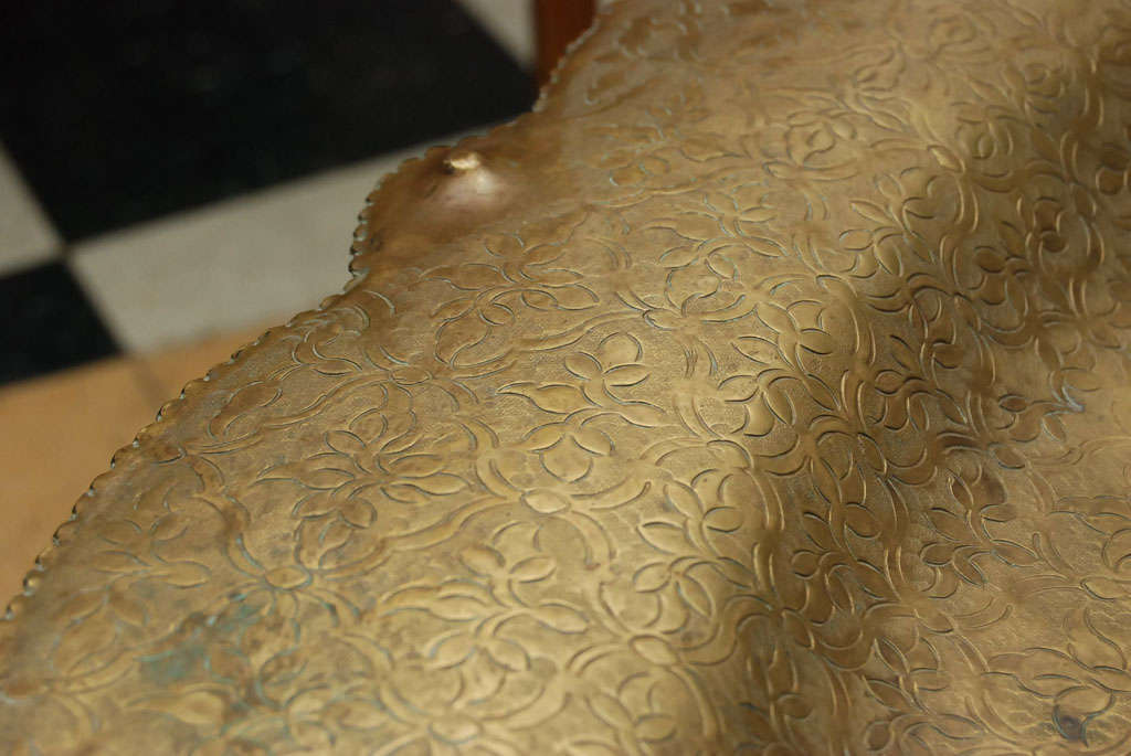Large Moroccan Brass Tray Table 1