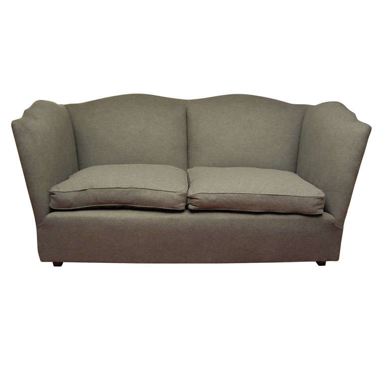 Charcoal Grey Wool Flannel Sofa For Sale at 1stDibs
