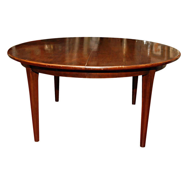 Pecan Wood Round Dining Table + Leaves