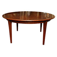 Pecan Wood Round Dining Table + Leaves